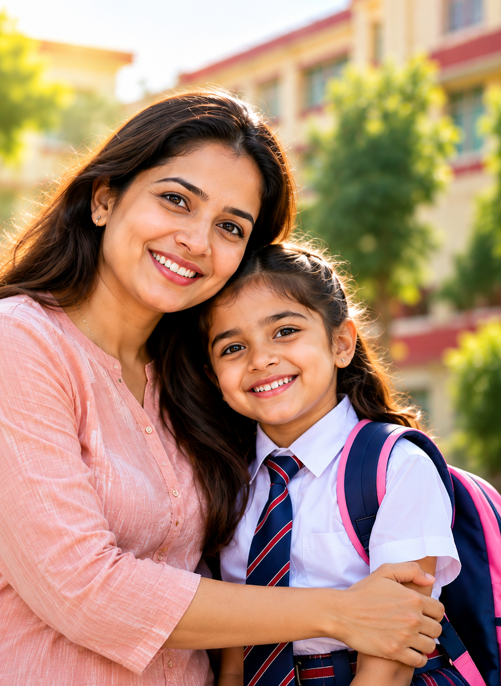 mother and daughter’s school morning
